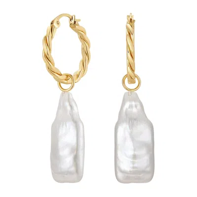 KATY FAYE WOMEN'S GOLD / WHITE CLAIRE EARRINGS