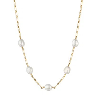 KATY FAYE WOMEN'S GOLD / WHITE LANA PEARL NECKLACE