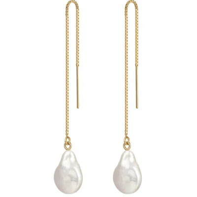 KATY FAYE WOMEN'S GOLD / WHITE LOLA EARRINGS