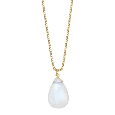 KATY FAYE WOMEN'S NEUTRALS / GOLD / WHITE PARIS MOONSTONE NECKLACE