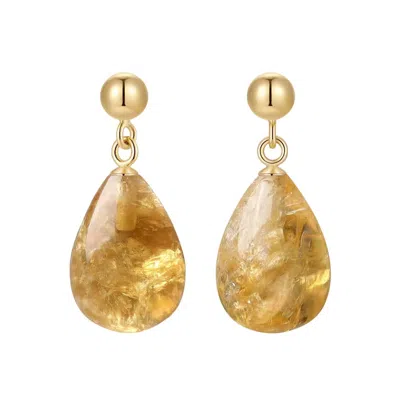 KATY FAYE WOMEN'S GOLD / YELLOW NOVEMBER CITRINE EARRINGS