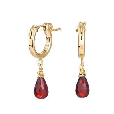 KATY FAYE WOMEN'S GOLD / RED COLETTE GARNET EARRINGS