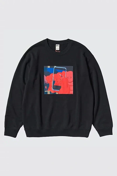 KAWS KAWS X UNIQLO + WARHOL GRAPHIC CREWNECK SWEATSHIRT IN BLACK, MEN'S AT URBAN OUTFITTERS