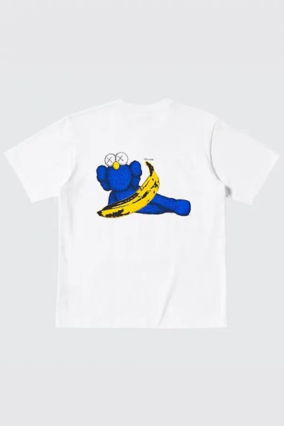 KAWS KAWS X UNIQLO + WARHOL UT GRAPHIC T-SHIRT TOP IN WHITE, MEN'S AT URBAN OUTFITTERS