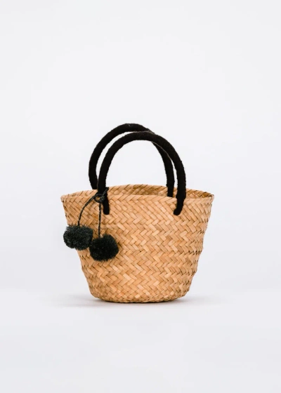 KAYU MINI ST TROPEZ POM POM STRAW TOTE