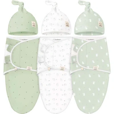 KEABABIES KEABABIES 3-PACK SOOTHE SWADDLE WRAPS WITH KNOT HATS
