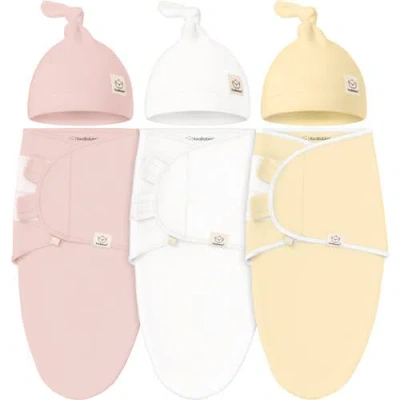 KEABABIES KEABABIES 3-PACK SOOTHE SWADDLE WRAPS WITH KNOT HATS