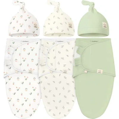 KEABABIES KEABABIES 3-PACK SOOTHE SWADDLE WRAPS WITH KNOT HATS