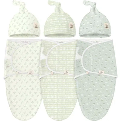 KEABABIES KEABABIES 3-PACK SOOTHE SWADDLE WRAPS WITH KNOT HATS