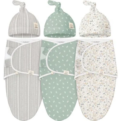 KEABABIES KEABABIES 3-PACK SOOTHE SWADDLE WRAPS WITH KNOT HATS