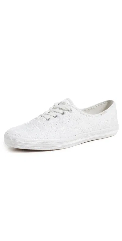 KEDS CHAMPION FESTIVAL EYELET SNEAKERS SNOW WHITE