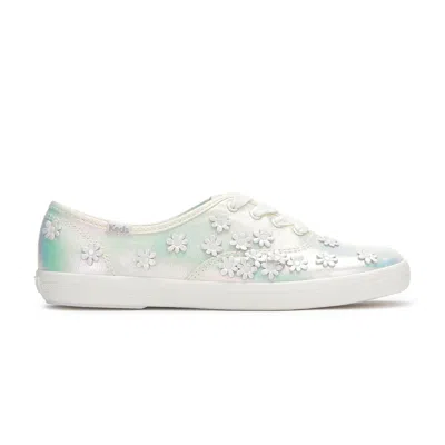 KEDS WOMEN'S CHAMPION CANVAS FLORAL EMBELLISHED CELEBRATIONS LACE UP CANVAS SNEAKERS
