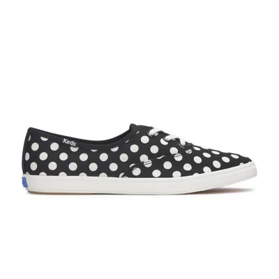 KEDS WOMEN'S CHAMPION POINT LOW CANVAS POLKA DOT LACE UP CANVAS SNEAKERS