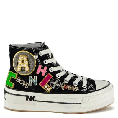 KEITH SCARROTT SHOES WOMEN'S ALFABETO BLACK HI-TOP