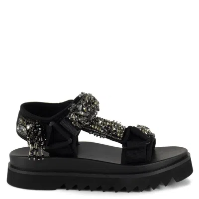 KEITH SCARROTT SHOES WOMEN'S BLACK CRISTALLI JEWEL SANDAL