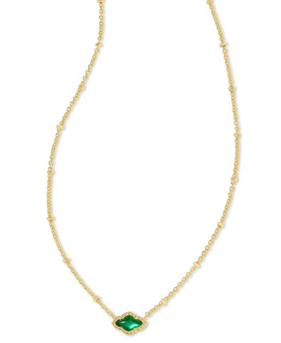 KENDRA SCOTT 14K GOLD-PLATED MOTHER-OF-PEARL 19" ADJUSTABLE MINI PENDANT NECKLACE, 14"-18"