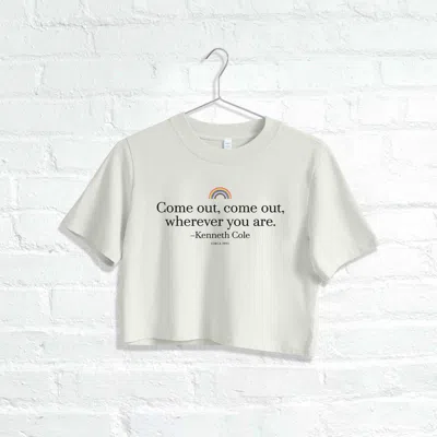 KENNETH COLE WOMEN'S COME OUT CROPPED TEE