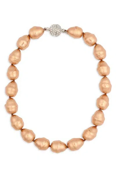 KENNETH JAY LANE KENNETH JAY LANE BAROQUE FAUX PEARL & PAVÉ BALL NECKLACE