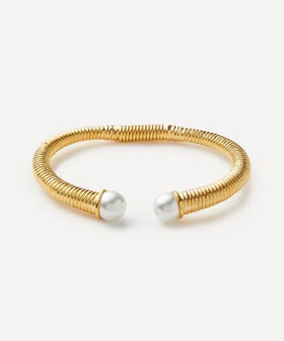 KENNETH JAY LANE KENNETH JAY LANE GOLD-PLATED PEARL ENDS CUFF BRACELET