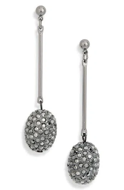 KENNETH JAY LANE KENNETH JAY LANE PAVÉ RHINESTONE ORB LINEAR DROP EARRINGS