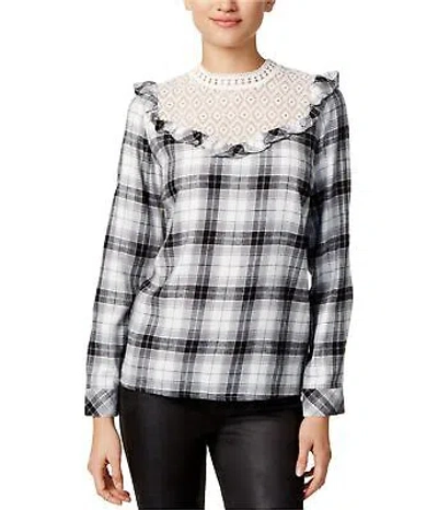 KENSIE GIRL KENSIE WOMENS LACE-TRIM KNIT BLOUSE
