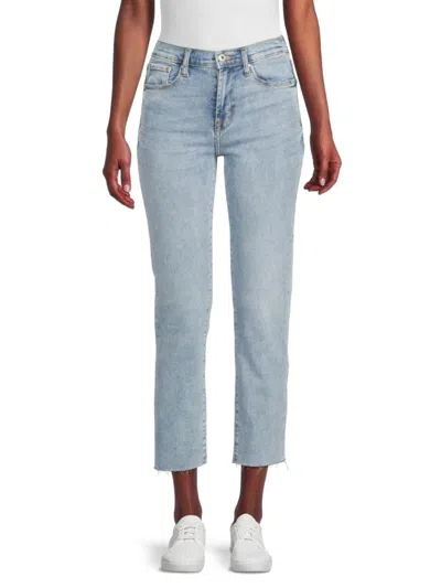 KENSIE WOMEN'S SLIM STRAIGHT RAW EDGE JEANS