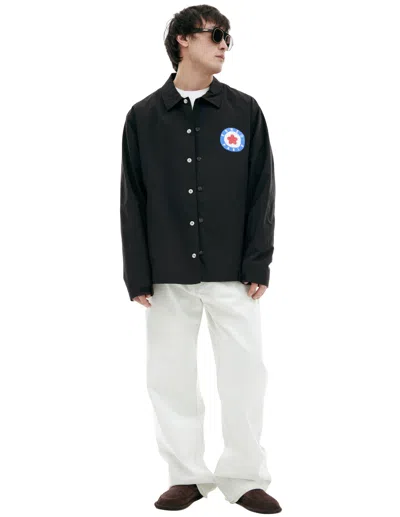KENZO BLACK BUTTON-DOWN JACKET