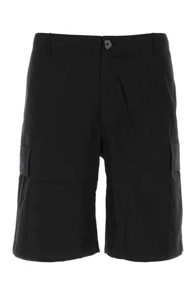 KENZO BLACK COTTON BERMUDA SHORTS