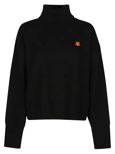 KENZO BOXY CREST TURTLE NECK SWEATER