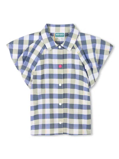 KENZO CHECK PATTERN BLOUSE