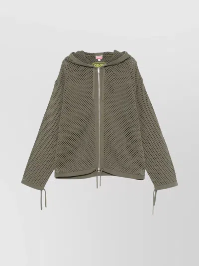 KENZO CREWNECK MESH HOODED SWEATER