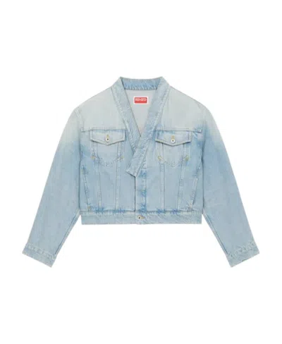 KENZO KENZO LOGO PATCH DENIM JACKET