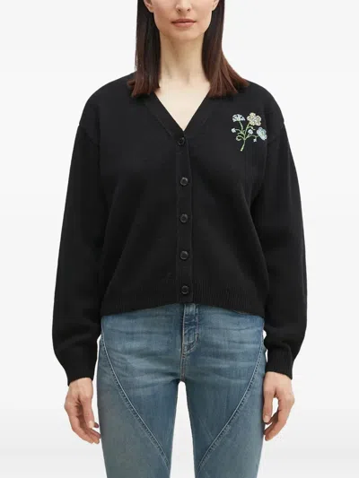 KENZO FLORAL-EMBROIDERED CARDIGAN