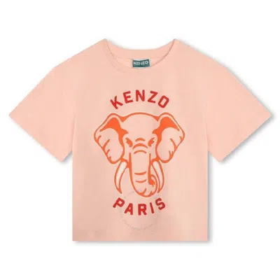 KENZO KENZO GIRLS ELEPHANT LOGO CREW NECK T-SHIRT