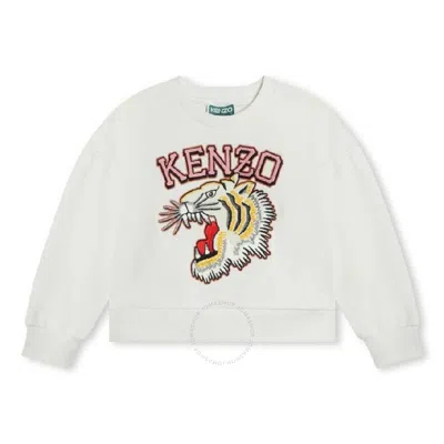 KENZO KENZO GIRLS TIGER LOGO COTTON SWEATSHIRT