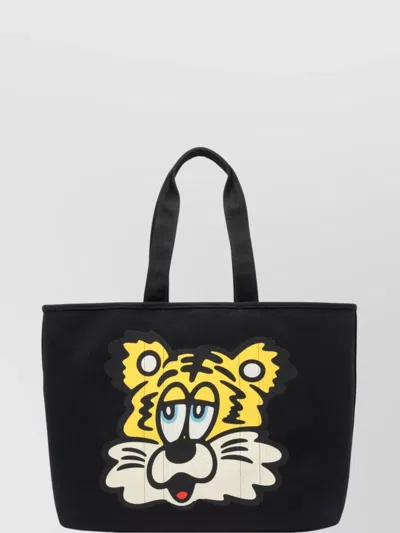 KENZO GRAPHIC PRINT MARKET TOTE BAG