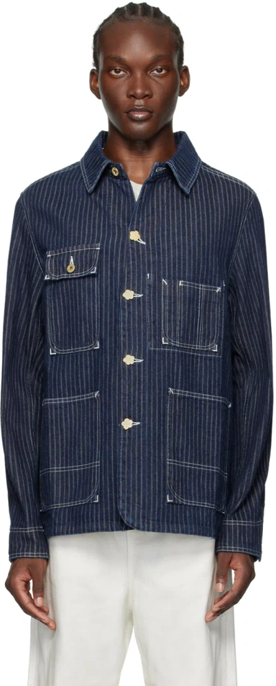 KENZO INDIGO KENZO PARIS RELAXED WORKWEAR DENIM JACKET