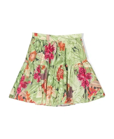 KENZO KENZO KIDS FLORAL PRINTED HIGH WAIST SKIRT