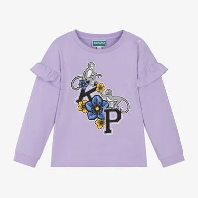 KENZO KENZO KIDS GIRLS PURPLE COTTON TOP