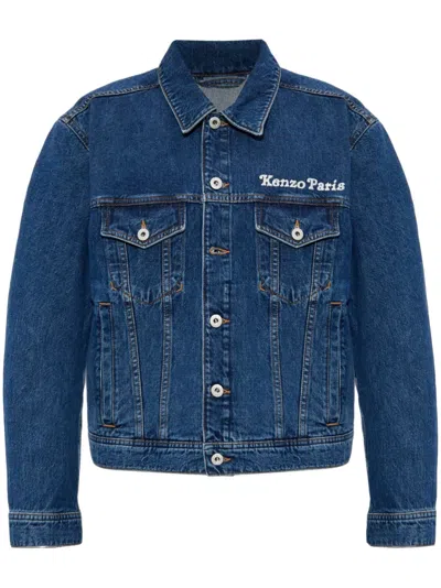 KENZO LOGO-EMBROIDERED DENIM JACKET