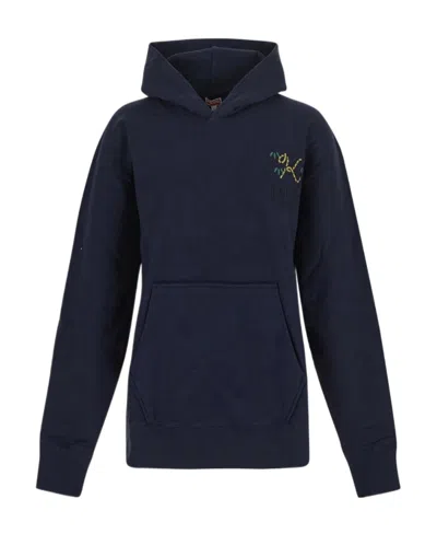 KENZO 'TIGER TAIL K' CREST OVERSIZE HOODED SWEATSHIRT