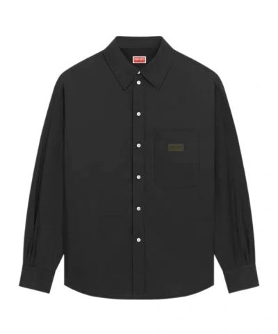 KENZO KENZO LOGO PATCH BUTTONED PADDED SHIRT