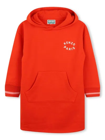 KENZO LOGO-PRINT HOODIE DRESS