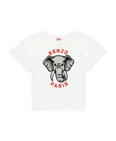 KENZO KENZO ELEPHANT-EMBROIDERED CREWNECK T-SHIRT