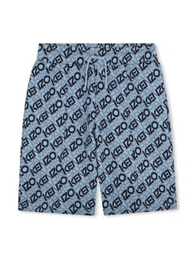KENZO LOGO-PRINT TRACK SHORTS