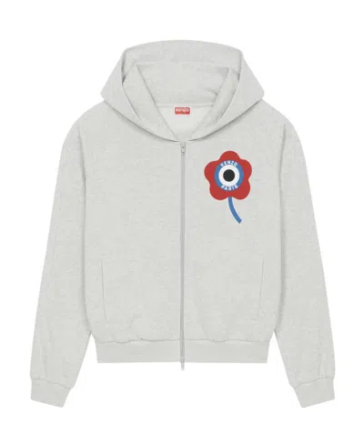 KENZO 'KENZO TARGET' CREST ZIPPED HOODIE SWEATSHIRT