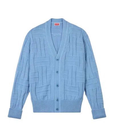 KENZO 'KENZO WEAVE' EMBROIDERED CARDIGAN IN COTTON