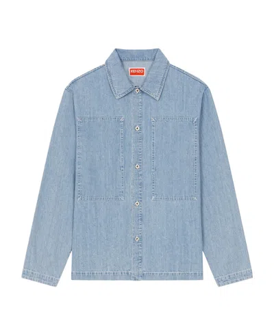 KENZO KENZO BUTTONED DENIM OVERSHIRT JACKET