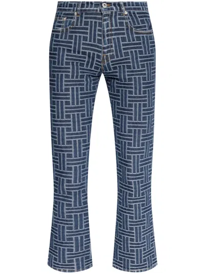 KENZO PATTERN JACQUARD FLARED JEANS