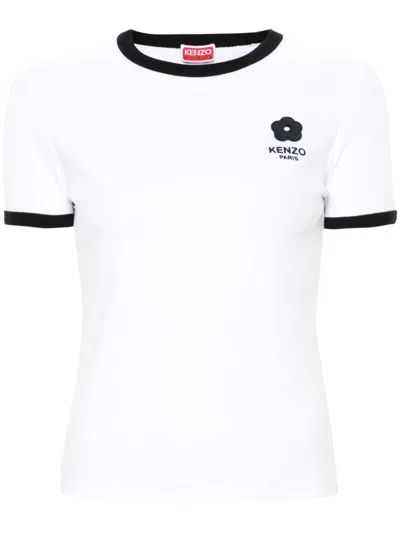 KENZO KENZO STRETCH COTTON T-SHIRT WITH LOGO PRINT